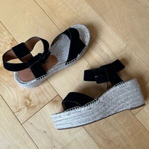 Lucky Brand Suede & Jute Wedges